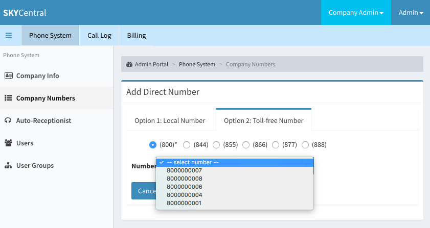SkyCentralAddTollFreeNumber.png